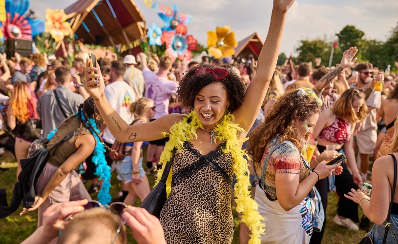 Woman dancing at Love Saves The Day festival